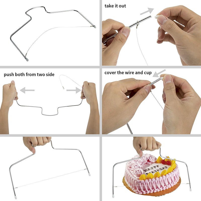 Miecux Cake Decorating kit - Cake Turntable and 10 inch Cake Board,2 Icing Spatula 3 Cake Scrapers,Cake Brush,Cake Flower Lifter,Cake Pen,3 Pastry Bags 24 Stainless Icing Tip 6 Piping Tip Couplers - Image 2